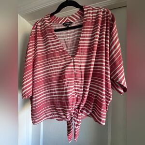 Express Tie Front Top Sz L
